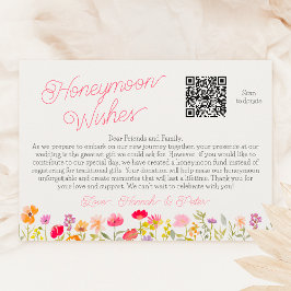 Tarjeta De Recepción Deseos de luna de miel flores silvestres regadera 