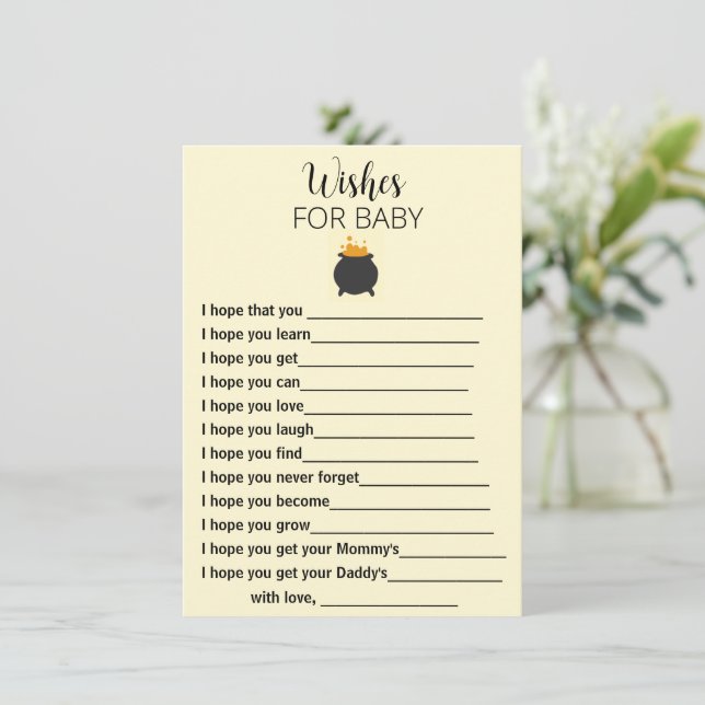 Tarjeta De Recepción Deseos de una ducha para bebés (Anverso de pie)
