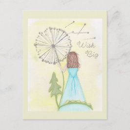 Tarjeta De Recepción Deseos en una niñita de diente de león