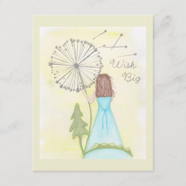 Tarjeta De Recepción Deseos en una niñita de diente de león (Anverso)