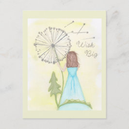 Tarjeta De Recepción Deseos en una niñita de diente de león