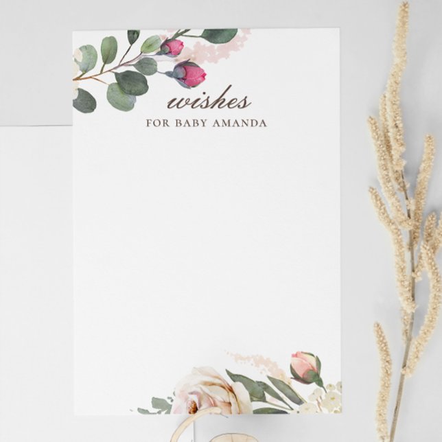 Tarjeta De Recepción Deseos florales para el bebé. Consejo de rosas de  (Subido por el creador)