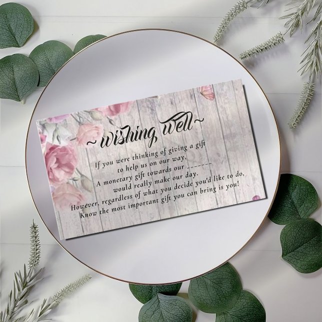 Tarjeta De Recepción Deseos florales rústicos para Boda (Subido por el creador)