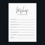 Tarjeta De Recepción Deseos negros de la escritura para la novia y el<br><div class="desc">Los deseos negros de la escritura para la tarjeta el | de novia y del novio escriben bien los deseos para la novia y el novio con esta invitación de boda elegante. Ofrece la escritura manuscrita,  la tipografía moderna y el modelo de lunares.</div>