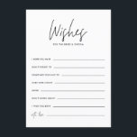 Tarjeta De Recepción Deseos negros de la escritura para la novia y el<br><div class="desc">Los deseos negros de la escritura para la tarjeta el | de novia y del novio escriben bien los deseos para la novia y el novio con esta invitación de boda elegante. Ofrece la escritura manuscrita,  la tipografía moderna y el modelo de lunares.</div>