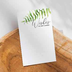 Tarjeta De Recepción Deseos para el bebé. Agua verde helecho Consejos