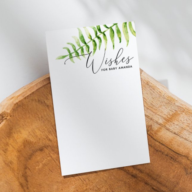 Tarjeta De Recepción Deseos para el bebé. Agua verde helecho Consejos (Subido por el creador)