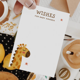 Tarjeta De Recepción Deseos para el bebé. Consejo de safari para animal