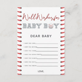 Tarjeta De Recepción Deseos para el beisbol Baby Shower