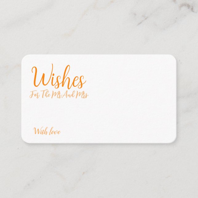 Tarjeta De Recepción Deseos Personalizados De Consejos De Novias Y Madr (Anverso)