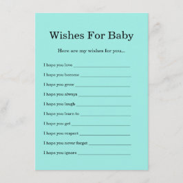 Tarjeta De Recepción Deseos Turquoise Baby & Co. Para El Bebé