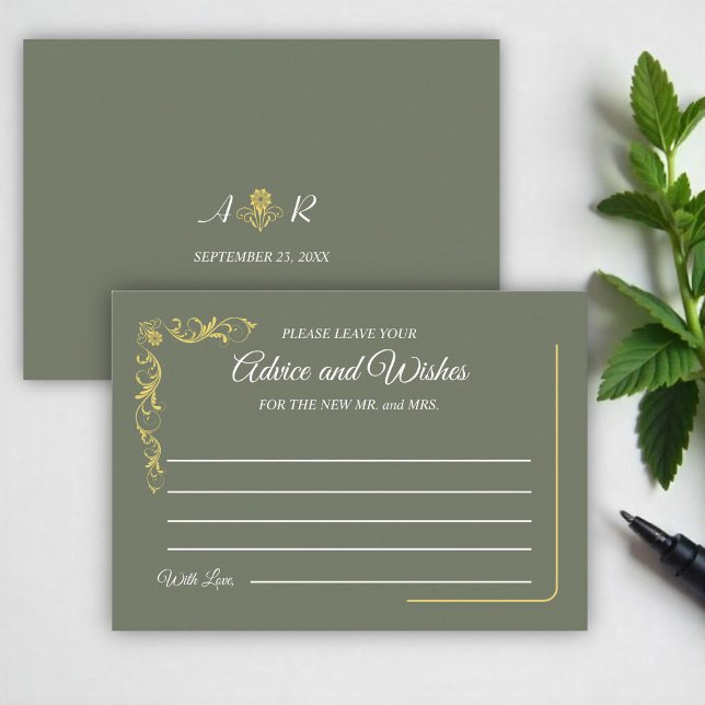 Tarjeta De Recepción Deseos y Consejos de Boda Victorianos Elegantes (Subido por el creador)