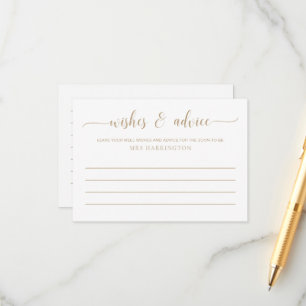 Tarjeta De Recepción Deseos y Consejos de Leyton Gold