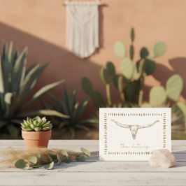 Tarjeta De Recepción Desert Boho Cow Skull Wedding Details