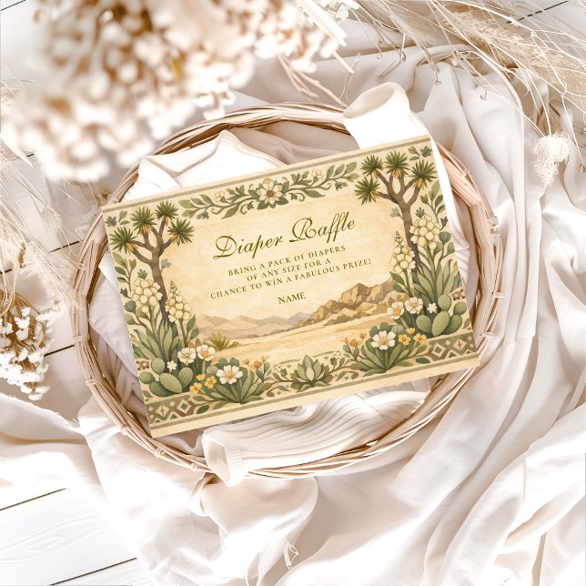 Tarjeta De Recepción Desert Botanical Baby Shower Diapper Raffle  (Subido por el creador)
