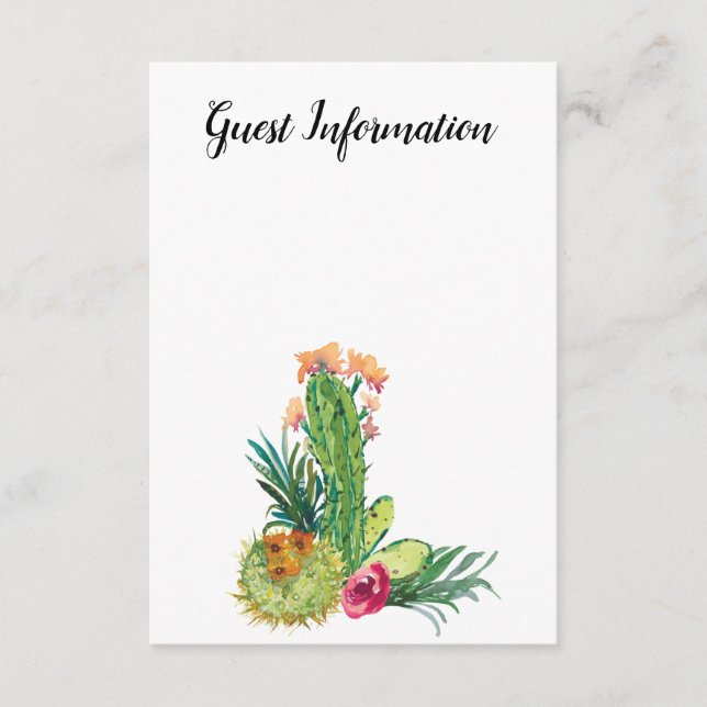 Tarjeta De Recepción Desert Cactus, agrega tu propia foto, información  (Anverso)