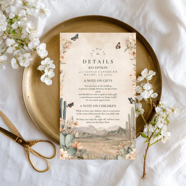 Tarjeta De Recepción Desert Cactus Boho Boda (Subido por el creador)