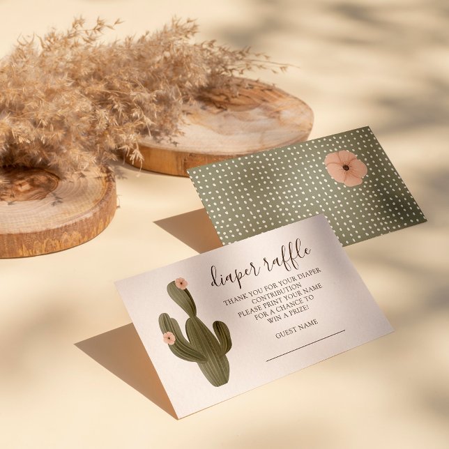Tarjeta De Recepción Desert Moda Diaper Raffle (Diapers are classy with our desert chic diaper raffle card. Check our collection for matching items!)