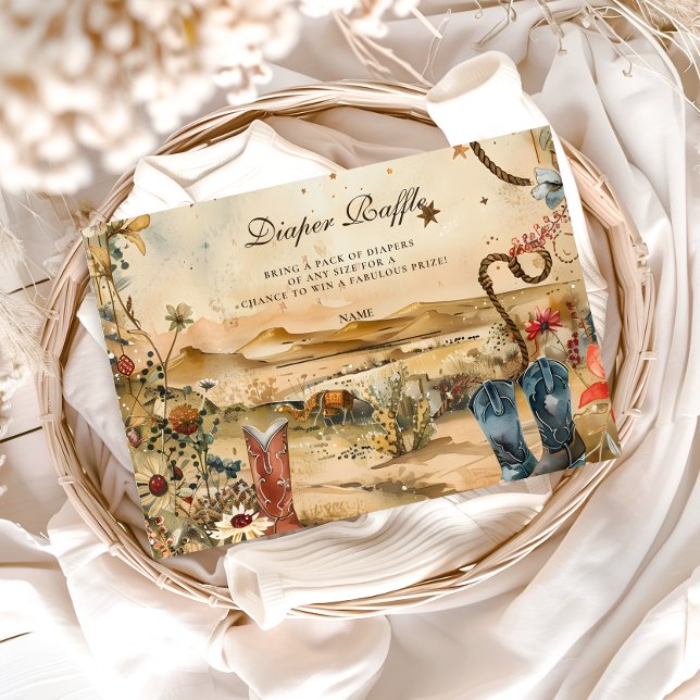 Tarjeta De Recepción Desert Rodeo Western Diapper Raffle (Subido por el creador)