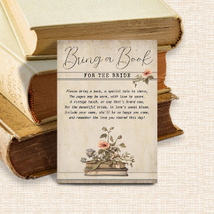 Tarjeta De Recepción Desfile de Antigüedades Trae un Libro para la Novi