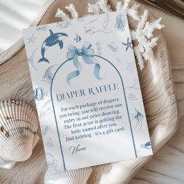 Tarjeta De Recepción Desgarrador de pañales azules del océano juguetón