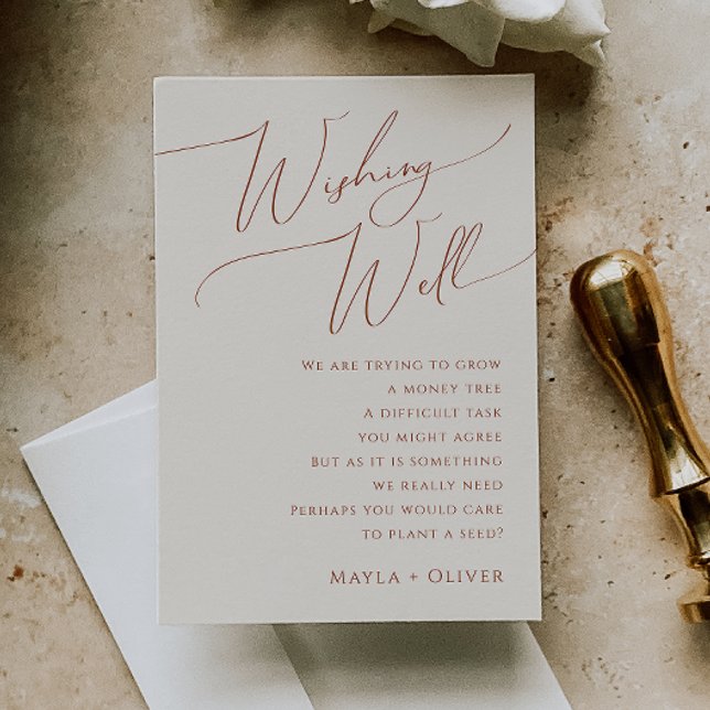 Tarjeta De Recepción Desierto caprichoso | Boda Beige Que Desee Bien (Subido por el creador)