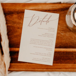 Tarjeta De Recepción Desierto caprichoso | Detalles de Beige