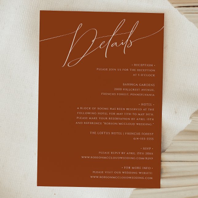 Tarjeta De Recepción Desierto caprichoso | Detalles de Terracota (Subido por el creador)