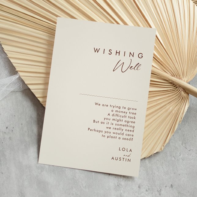 Tarjeta De Recepción Desierto simple | Boda blanco natural que desea lo (Subido por el creador)