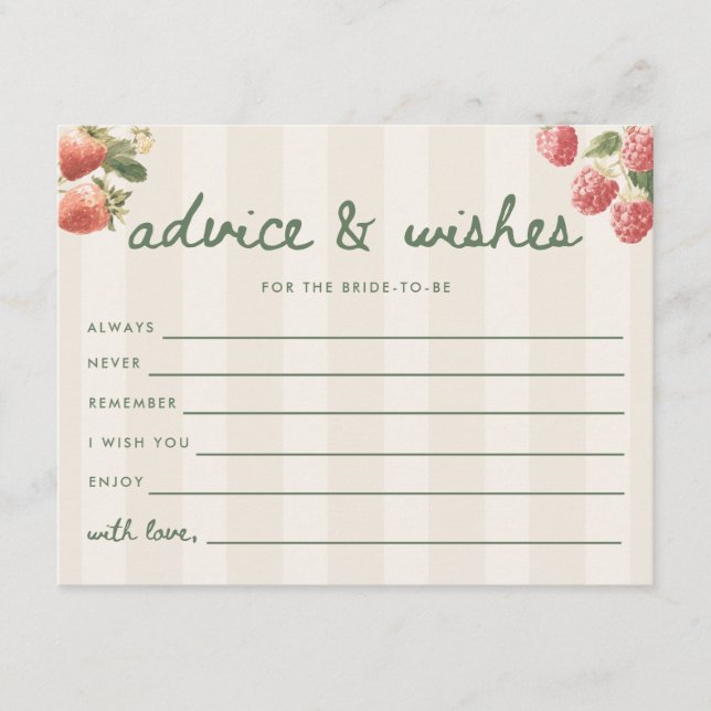 Tarjeta De Recepción Despedida de soltera moderna de "Consejos y deseos (Anverso)