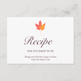 Tarjeta De Recepción Despedida de soltera Otoño Hoja de Arce