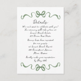 Tarjeta De Recepción Destination Tropical Wedding Details Card