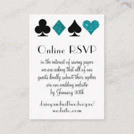 Tarjeta De Recepción Destino Boda de Las Vegas en línea RSVP Purpurina 