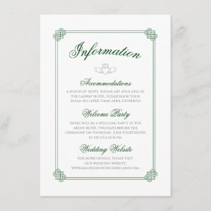 Tarjeta De Recepción Destino de acuarela: información de Irlanda