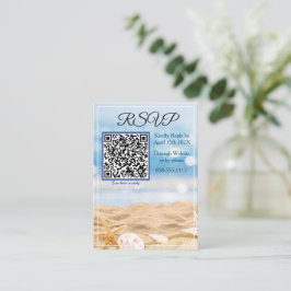 Tarjeta De Recepción Destino de fotos de playa RSVP