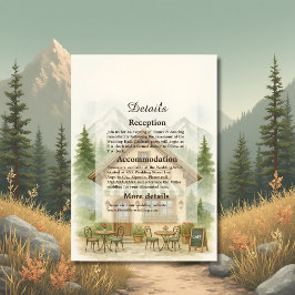 Tarjeta De Recepción Destino del boda de las montañas de las acuarelas