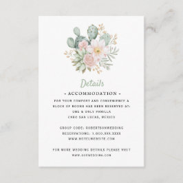 Tarjeta De Recepción Destino México | Cactus Florido | Detalles