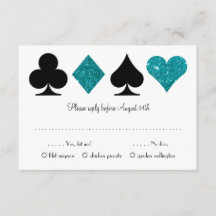 Destino verde azulado Vegas Wedding RSVP con elecc
