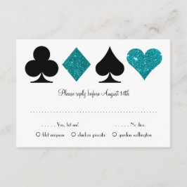 Tarjeta De Recepción Destino verde azulado Vegas Wedding RSVP con elecc