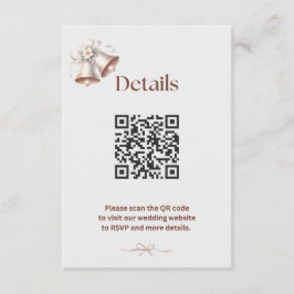 Tarjeta De Recepción Details Insert for Pink Wedding Bells Invitation