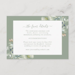 Tarjeta De Recepción Detalle Botánico Elegante Verde Salvia