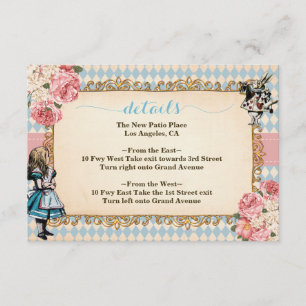Tarjeta De Recepción Detalle de Baby Shower de Alicia en el País de las