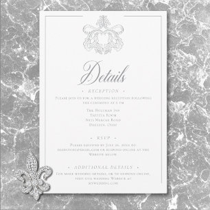 Tarjeta De Recepción Detalle de boda con elegante cresta de pájaro en g