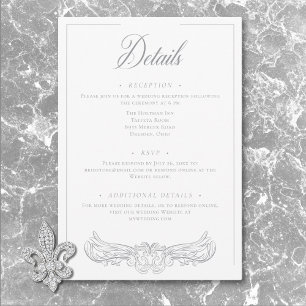 Tarjeta De Recepción Detalle de boda con elegante cresta de pájaro en g