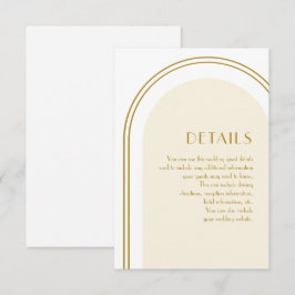 Tarjeta De Recepción Detalle de Boda de arco blanco simple