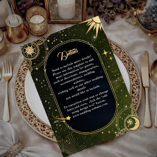 Tarjeta De Recepción Detalle de Boda de Estrella Fugaz Verde Oliva Cele