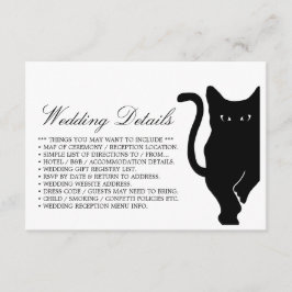 Tarjeta De Recepción Detalle de Boda de gato negro moderno y caprichoso