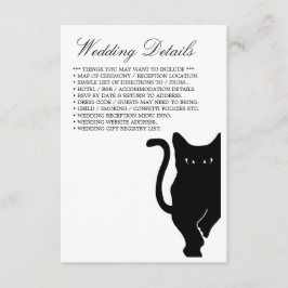 Tarjeta De Recepción Detalle de Boda de gato negro moderno y caprichoso