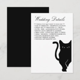 Tarjeta De Recepción Detalle de Boda de gato negro moderno y caprichoso
