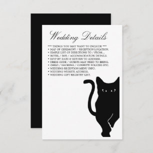 Tarjeta De Recepción Detalle de Boda de gato negro moderno y caprichoso